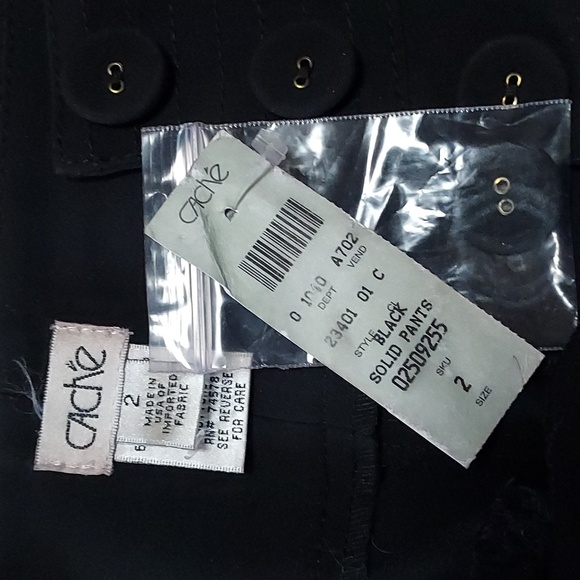 NWT- CACHE- Size 2 Black Flare Leg Dress Slacks - Picture 5 of 8